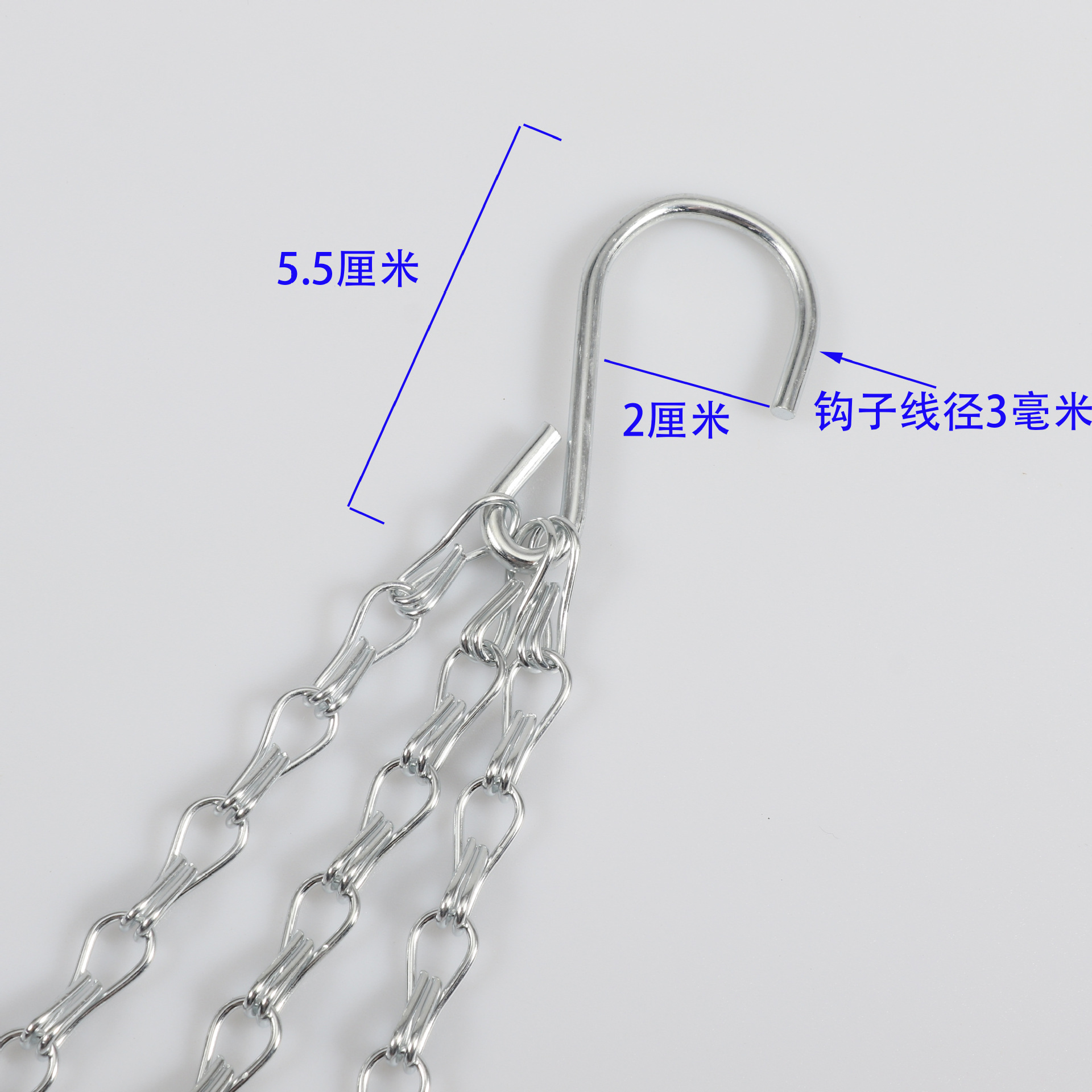 Accesorios de jardín de maceta pequeña cadena de hierro de metal cadena de colgante de cesta de flores cadena de maceta blanca