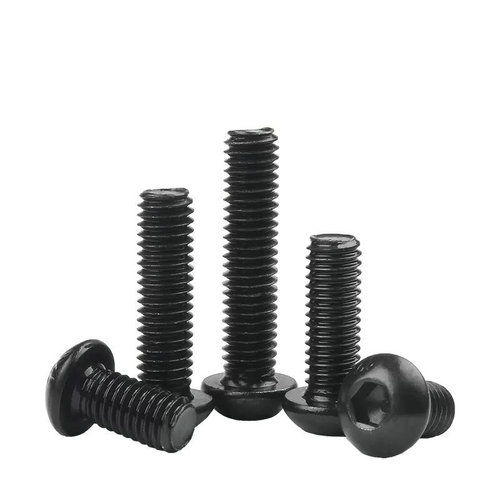 Grade 10.9 Black Semi-round Head Hexagon Screws Wholesale Pan Head Screws M3/M4/M5/M6 High Strength Bolts