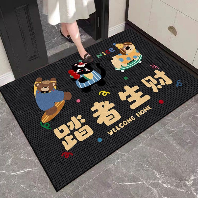 卡通风入户门地垫家用大门口水晶绒地垫耐脏易打理脚垫子一件代发|undefined