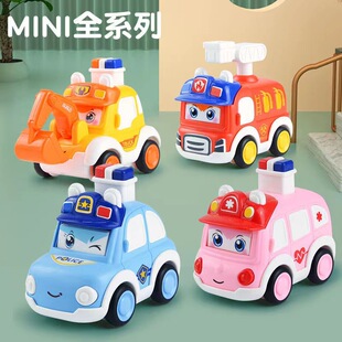 Boys and girls puzzle pull back to press the sliding car children's toy project fire police car stall products wholesale
