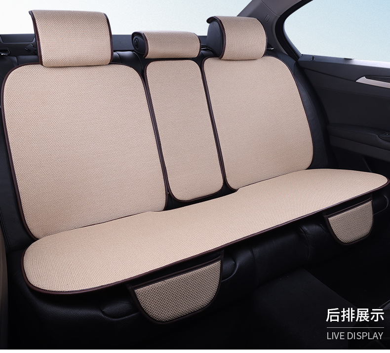 Car Seat Cushion, Universal for All Seasons, Car-Specific Cotton and Linen Thickeneded, Tie-Free Fabric Linen Single-Piece Car Seat Cushion and Chair Cover