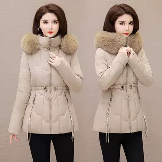 2024外贸新款羽绒棉服韩版棉衣女短款修身棉袄加厚保暖大毛领外套