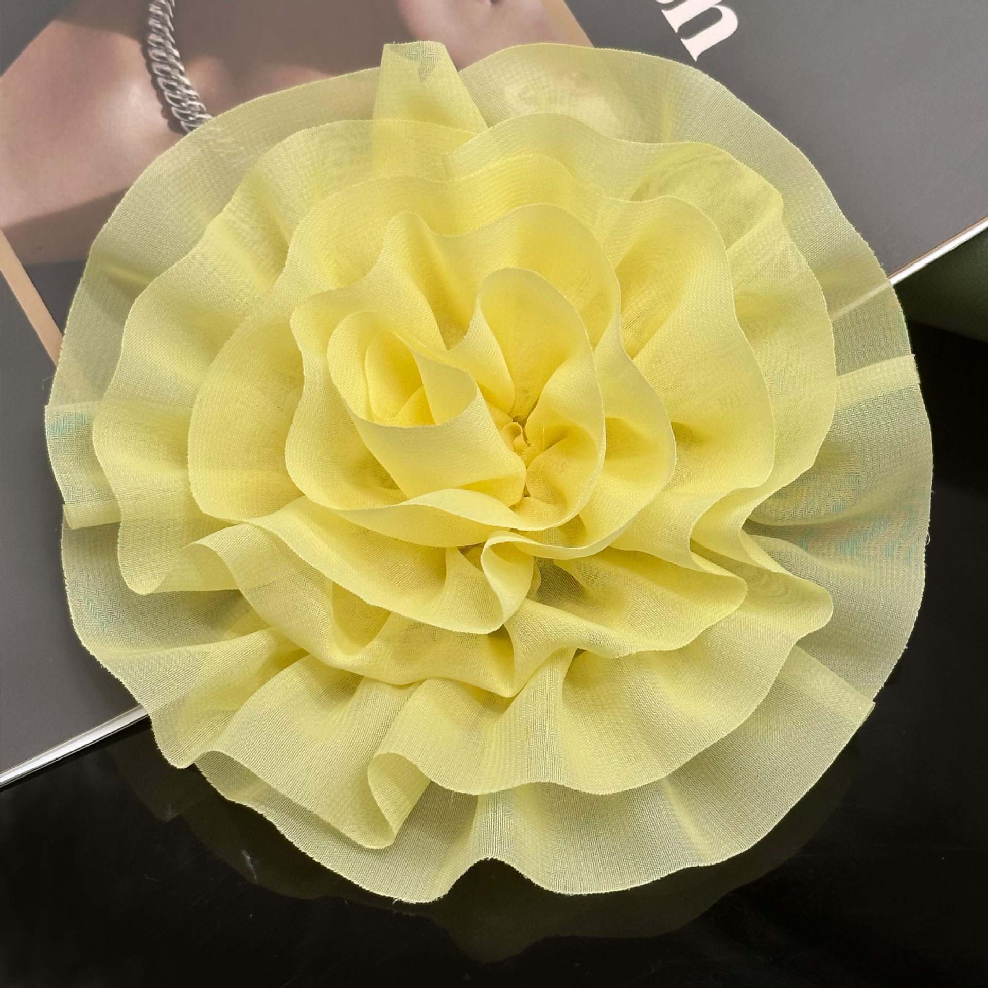 Nuevo 18cm mano multicapa tela estereoscópica gran flor fiesta vestido vestido flor de pecho accesorios accesorios de flores