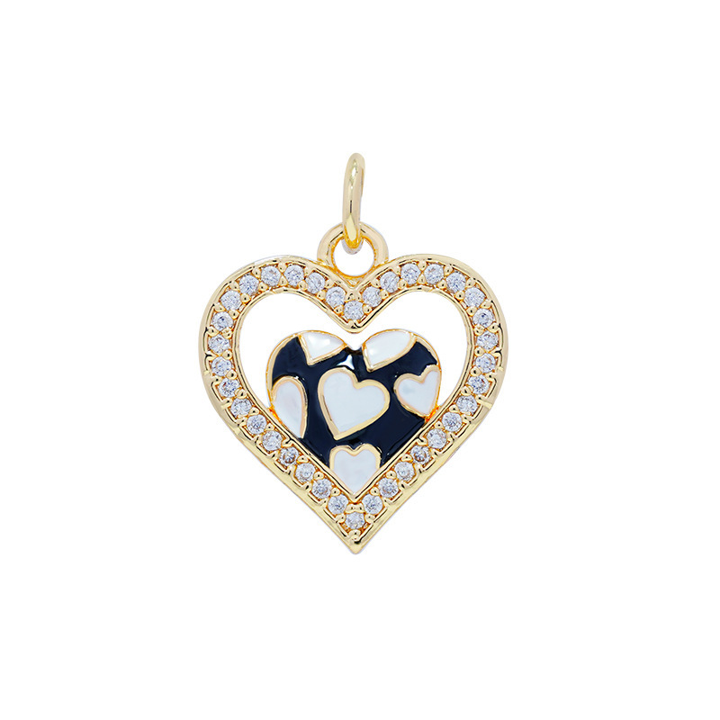 5g Weight Pendant Jewelry Making Type 17*18.8mm Jewelry Making Size Zircon Inlay Material DIY Jewelry Accessories Classification 1 Piece Quantity Copper Material Heart Shape Pattern Plating Design Simple Style Style 1 Piece 17*18.8mm Copper Zircon Heart Shape Pendant 14