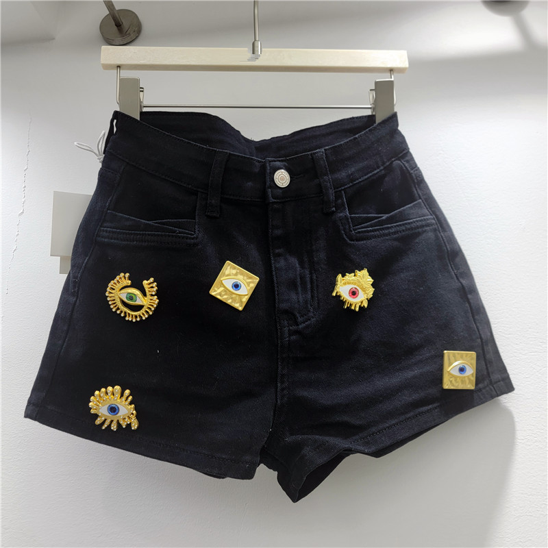 Pantalones Cortos de Mezclilla de Poliéster con Botones para Verano image 2