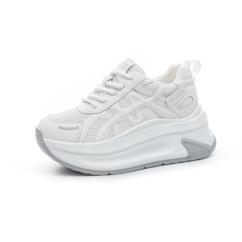 Giày sneaker nữ đế dày tăng chiều cao phong cách thể thao — M2852 be, M2852 xanh, M2852 vàng