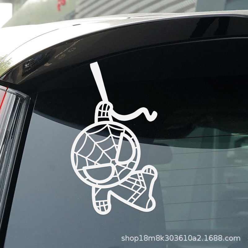 Spider-Man Car Stickers,Car Personalized Scratch Blocking Stickers,Electric Motorcycle Modification Stickers,Fun Funny Stickers On The Rear Of The Car