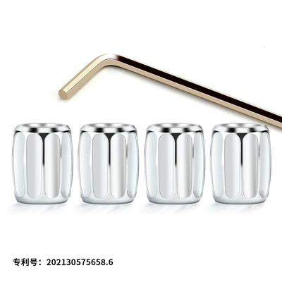 New car tire anti-theft valve valve - silver-set-of-4-pieces