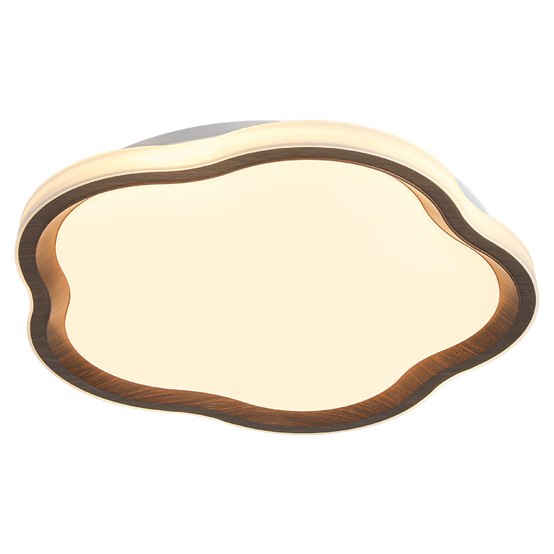 Luz de dormitorio moderna y simple estilo antiguo patrón de nuez luces de habitación de alto nivel protector de ojos luces de techo de estudio LED