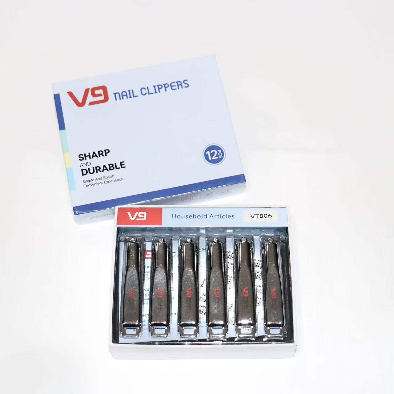 Jinda V9Vt806 Boxed Nail Clippers, Large Flat-Mouthed Nail Cutter with Nail File, Good Quality, Wholesale for Dollar Stores, for Hard Nails