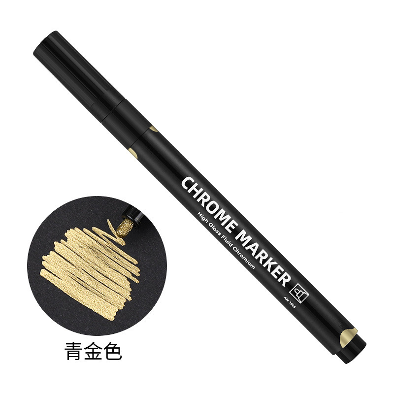 Bolígrafo de reparación de arañazos de modelo Pluma brillante para colorear y colorear Pluma de retoque de modelo de metal Pluma de espejo Pluma cromada al por mayor