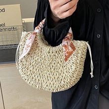 潮流设计编织材质斜跨包新款女包潮流百搭手提单肩包草编包