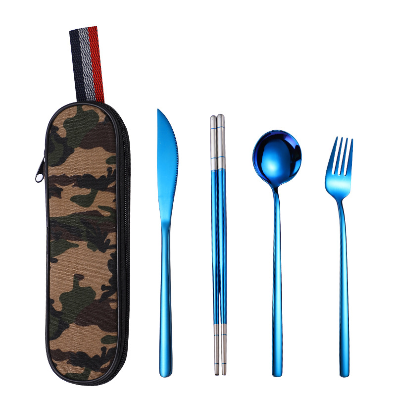 군사 색상 4 피스 블루