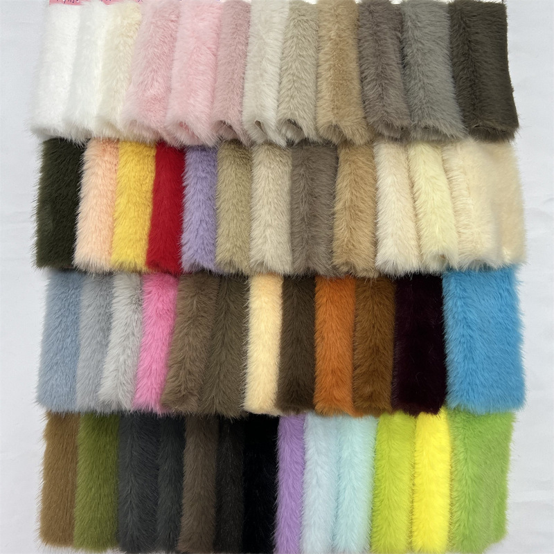 New In-Stock Purple Bamboo Mink 15mm High and Low Fur Imitation Mink Velvet Clothing Jacket Toy Shoes Hat Long and Short Plush Fabric