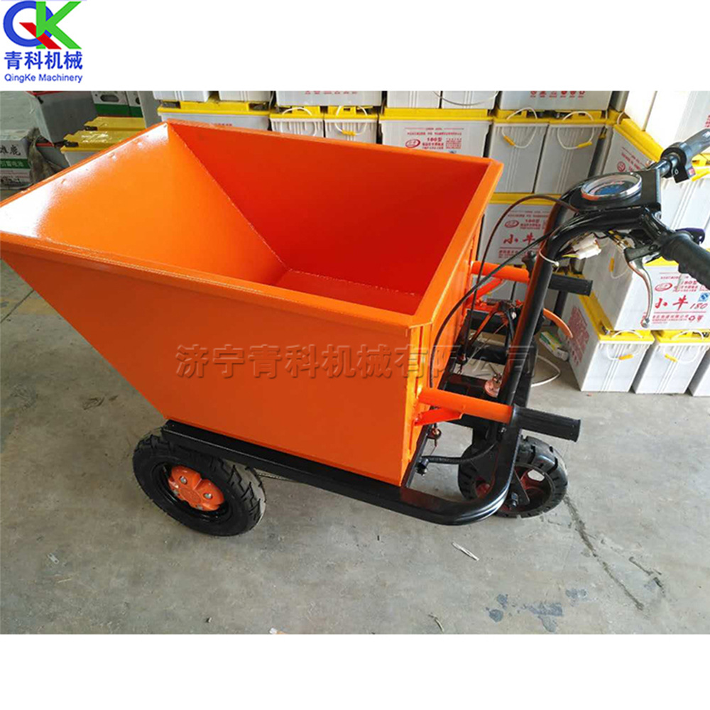 小型电动灰斗车 家用粮食饲料运输工具车 工厂车间自卸式手推车