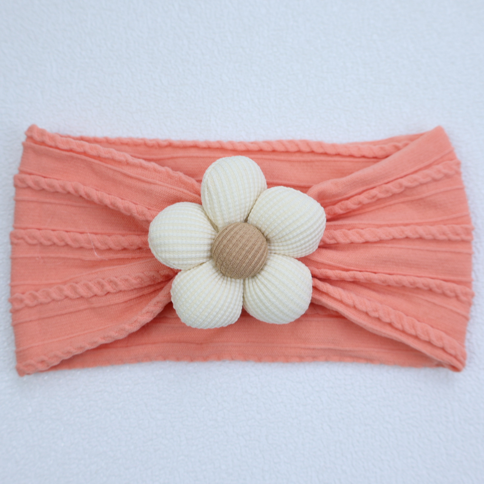 Diadema elástica para bebés, flor de cinco pétalos, accesorio suave para recién nacidas