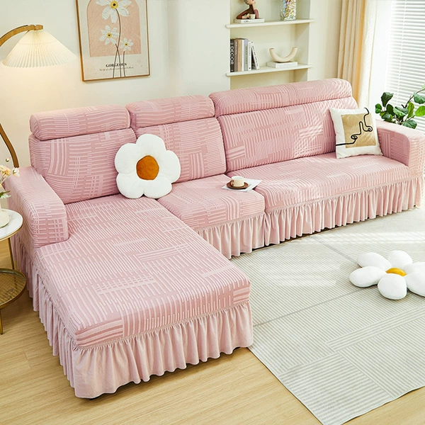 Happiness-Powder ☆ Jacquard velvet has four-way elasticity and is easy to install