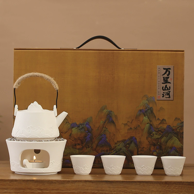 Серия Canghai Wanli Горы и Реки Лубао Ceramic Теплый чайник поднимающий чайник подарочная коробка набор для приготовления чая у костра бизнес-сувенир