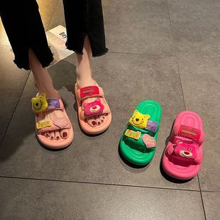 Slippers Outer Wear Summer Women's 2025 New Super Hot Fashion All-Match Platform Thick Bottom Non-Slip Seaside Casual Sandals