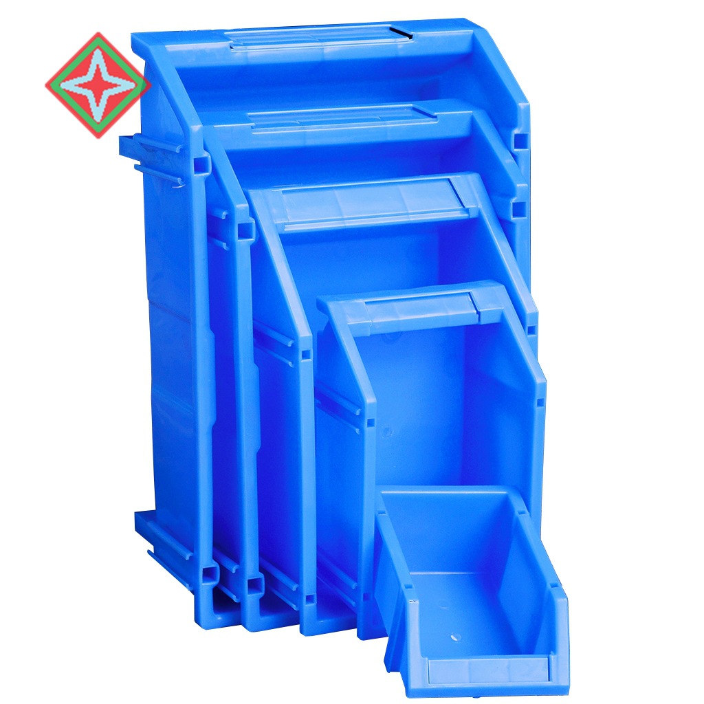 供应联生X-5塑料零件盒 塑胶斜口箱 货架配送公司 元件盒