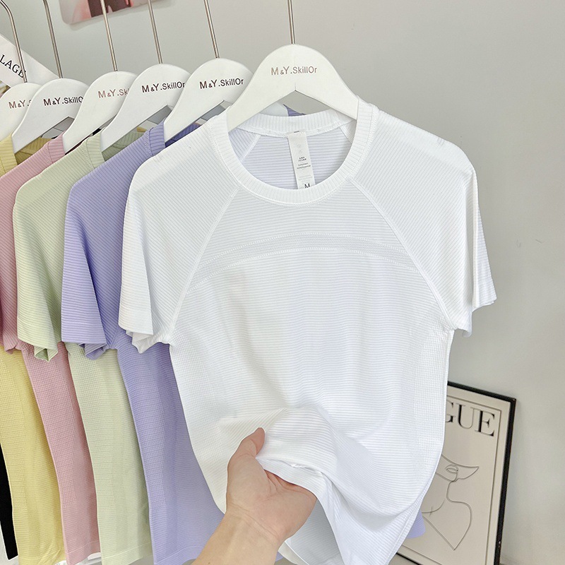 alo レディース Tシャツ 25 夏新作 ラウンドネック 速乾 プリント スリムフィット デイリー スプライシング スポーツ アウトドア レジャー 半袖|undefined