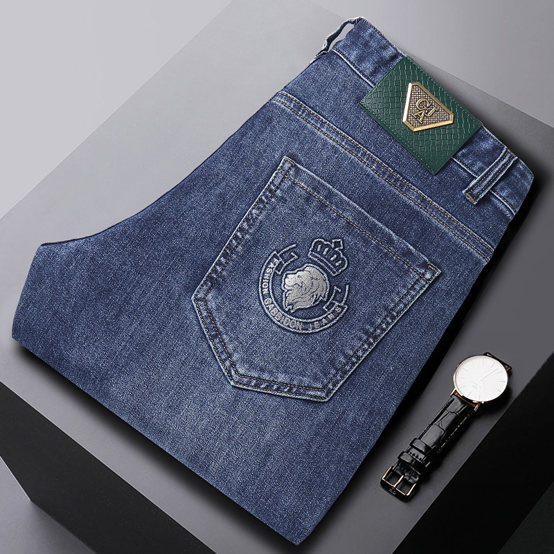 Xintang New Fashion Brand Jeans Men's Spring Small Straight Slim-fit Small Straight Foot Outdoor Casual Trousers for Spring and Summer
