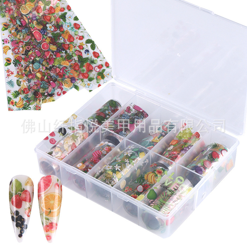 Nail art transfer star sticker wholesale ins lemon watermelon strawberry pineapple grape fruit nail transfer sticker