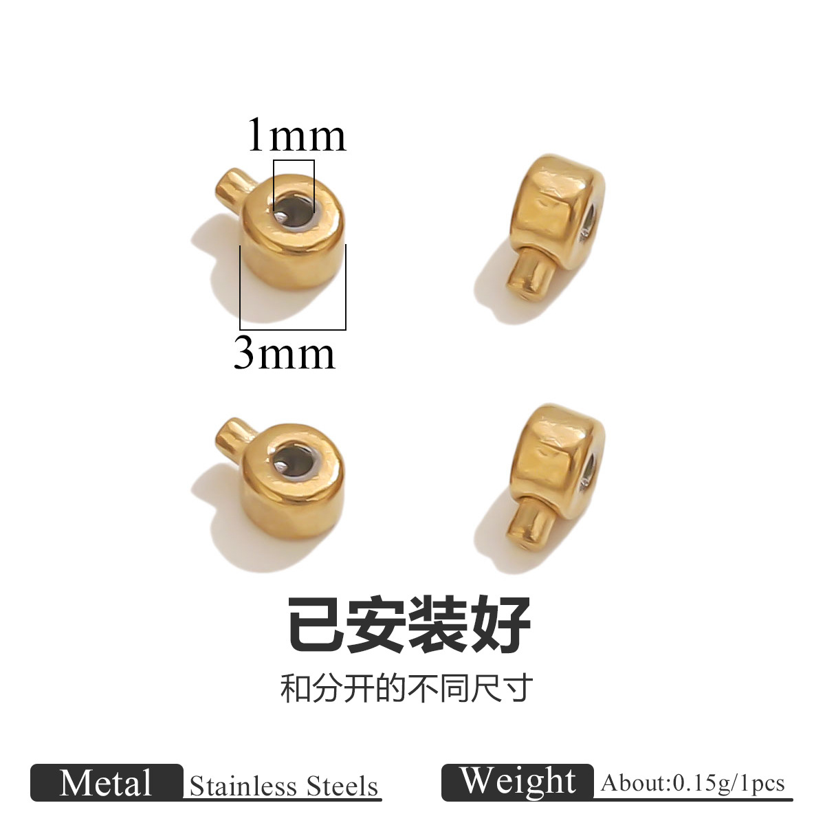 Instalado estilo plano dorado.