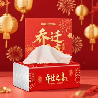 抽纸乔迁之喜抽纸巾大全新房搬家入宅仪式礼品纸巾红色包装抽纸巾
