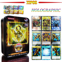 新款鐵盒鐳射遊戲王閃卡 英文版 72張 青眼白龍 燙金 yugioh card