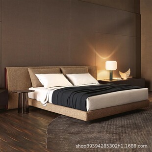 Italian Poliform Double Bed Italian Normcore 1.8m Classy Master Bedroom Widescreen Large Bed