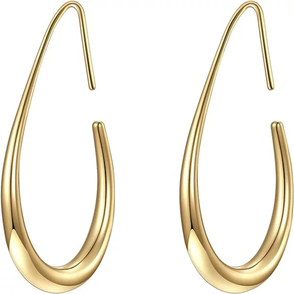 Atmospheric Advanced Sense Earrings Cross-border Explosions Plated 18k Golden Circle Earrings Drops of Light Ear Studs Fashion Earrings
