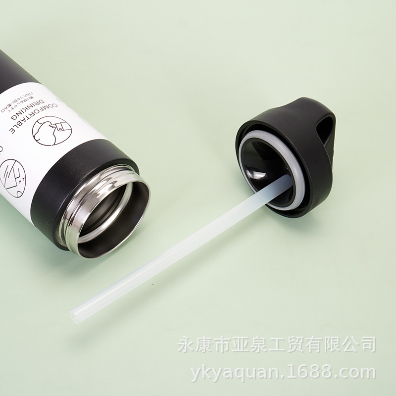 Taza de vacío de acero inoxidable de estilo japonés al aire libre mango portátil paja taza de agua taza de café portátil al por mayor