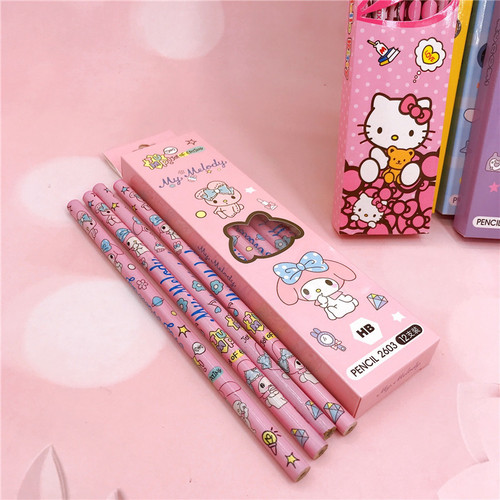 Cartoon set of 12 boxed pencils Kurumi HB writing pen primary school children gift prizes