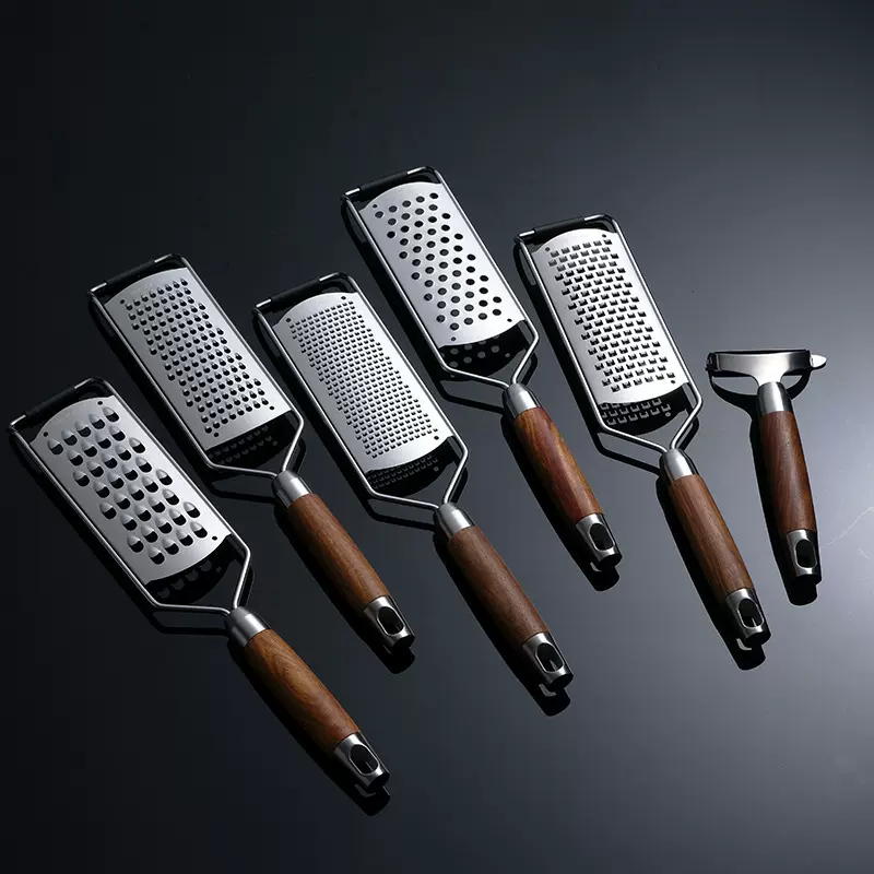 新款304木柄刨丝器 厨房用品削皮刀多孔刨刀姜沫器萝卜土豆刨丝器