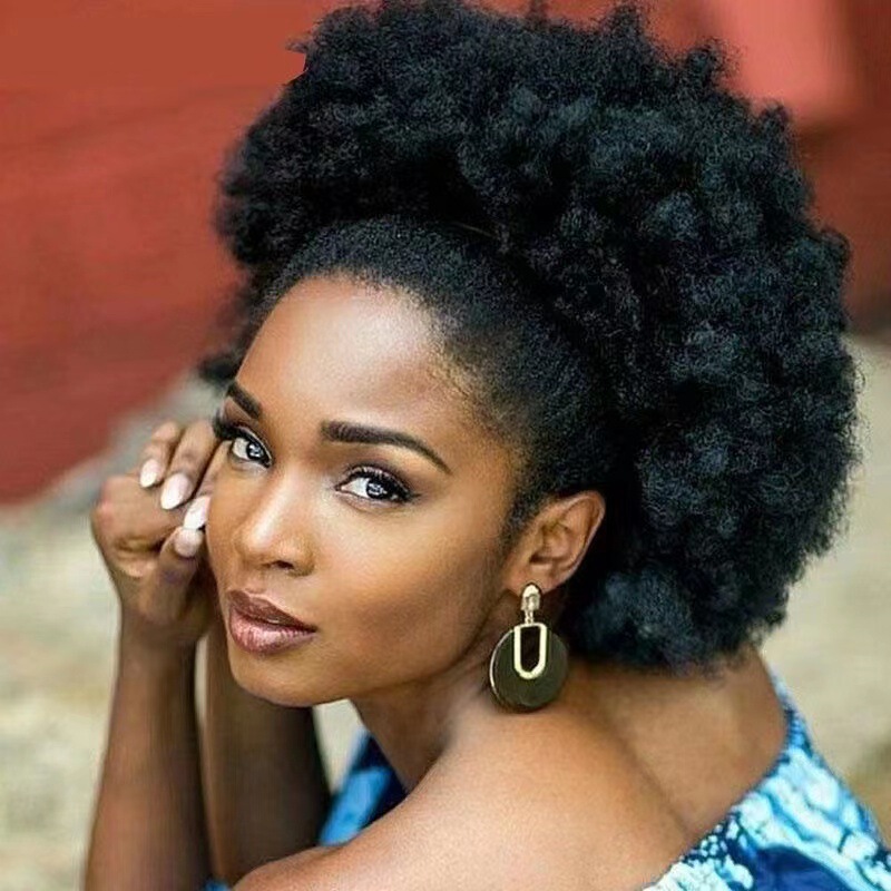 Black European and American Cross-Border Wig Popular Afro Short Curly Hair Fluffy Wig Full Headgear New High Temperature Curly Hair Black European and American Cross-Border Wig Popular Afro Short Curly Hair Fluffy Wig Full Headgear New High Temperature Curly Hair
