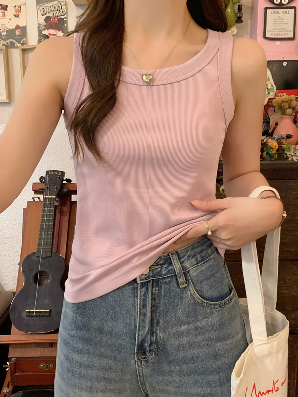 宽肩带遮副乳工字背心女夏季吊带内搭无袖打底修身显瘦辣妹小上衣|undefined