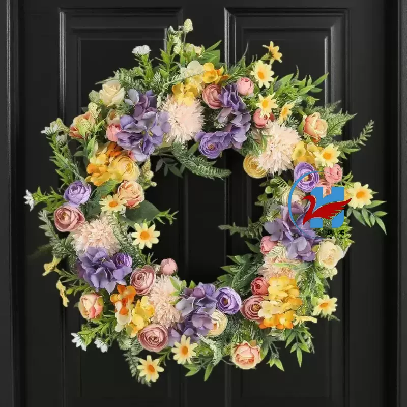 跨境爆款德州野花花环装饰门挂道具春天春季