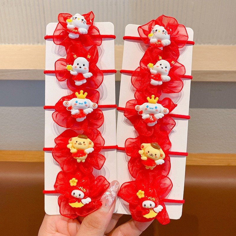 Cuerda de pelo de dibujos animados de alta elasticidad accesorios para el cabello de los niños cuerda de pelo Super lindo tocado de las niñas banda de goma corbata de bebé cabeza de bola