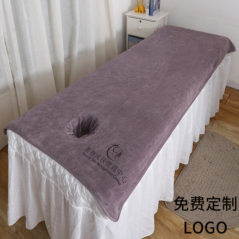 Beauty Salon Special Towel, Ultra-Thick Bed Towel, Massage Bed Sheet with Hole, Large Towel, Health Center Bed Towel, Bath Towel with Hole