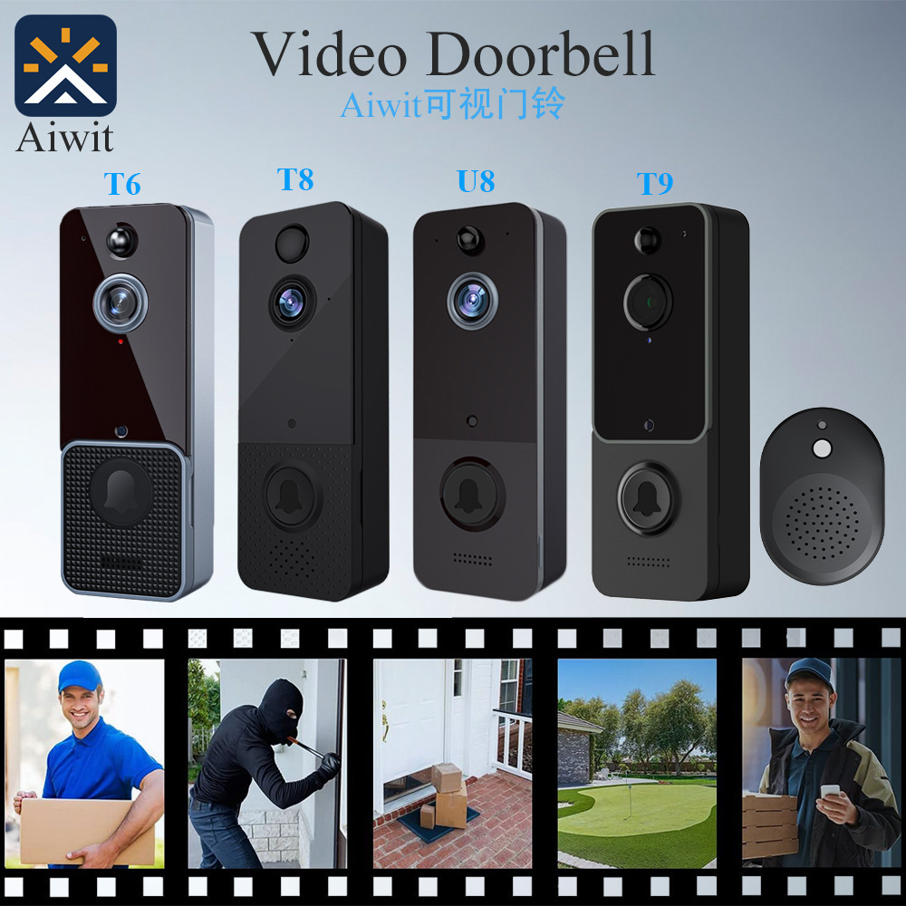 低功耗可视门铃WIFI无线门铃夜视高清智能云存储门铃跨境T6T8T9U8