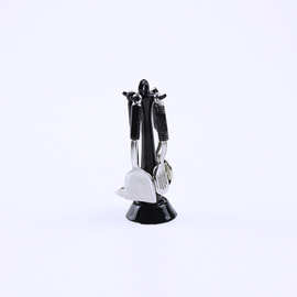 微缩食玩场景模型娃娃屋配件迷你金属锅铲漏勺架厨具五件套D208