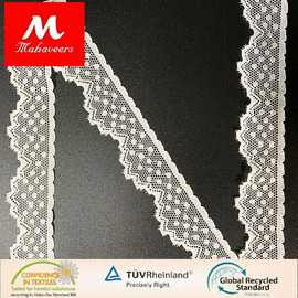 新款时尚 经编锦氨弹力单边波浪波点花边 内衣家居服蕾丝花边