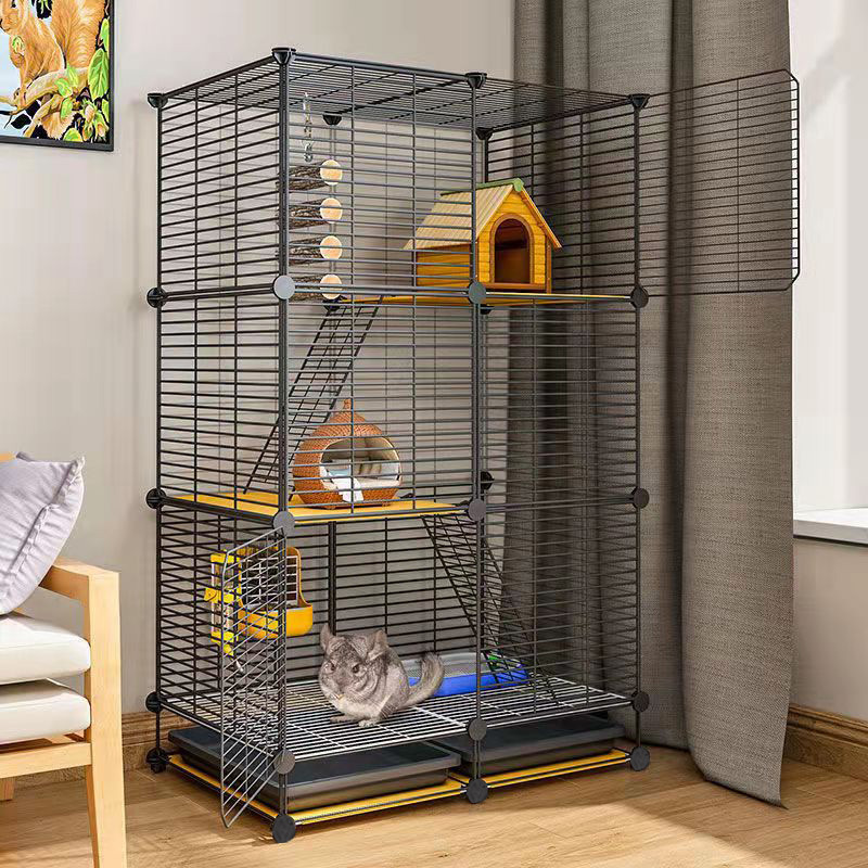 Squirrel cage chinchilla cabinet cage large multi-layer household encrypted flower squirrel sugar glider with tray villa big house