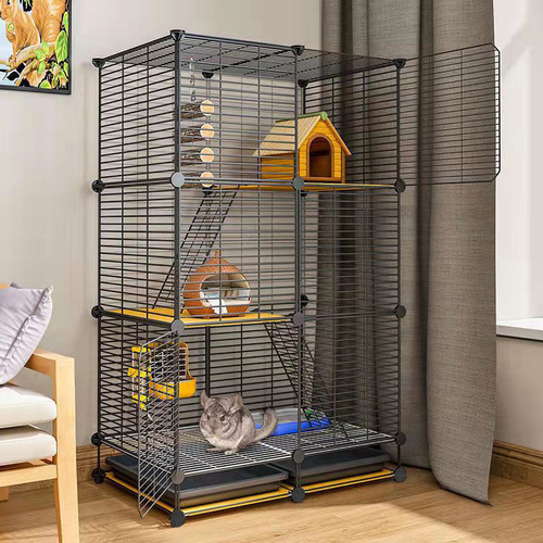 Squirrel cage chinchilla cabinet cage large multi-layer household encrypted flower squirrel sugar glider with tray villa big house