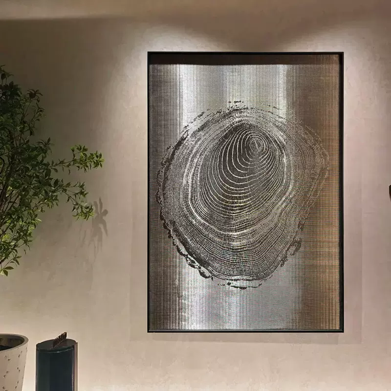 莫物 不锈钢金属画《年轮》立体UV挂画 设计师款酒店别墅高级感画
