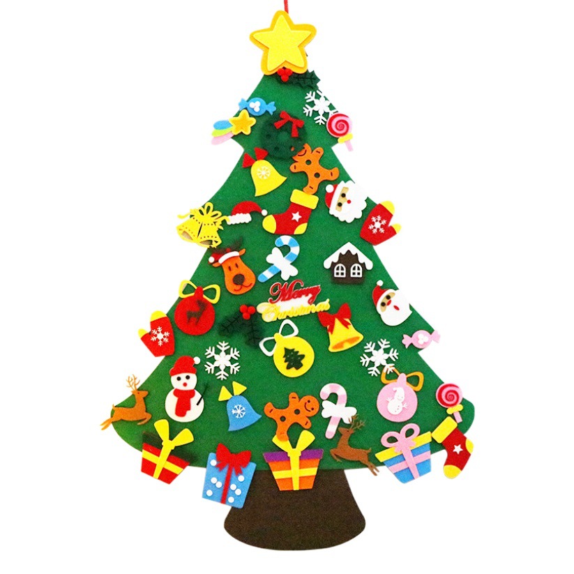 Nuevo árbol de Navidad de fieltro caliente transfronterizo Hecho a mano diy regalo de Navidad decoración tridimensional colgante árbol de Navidad para niños
