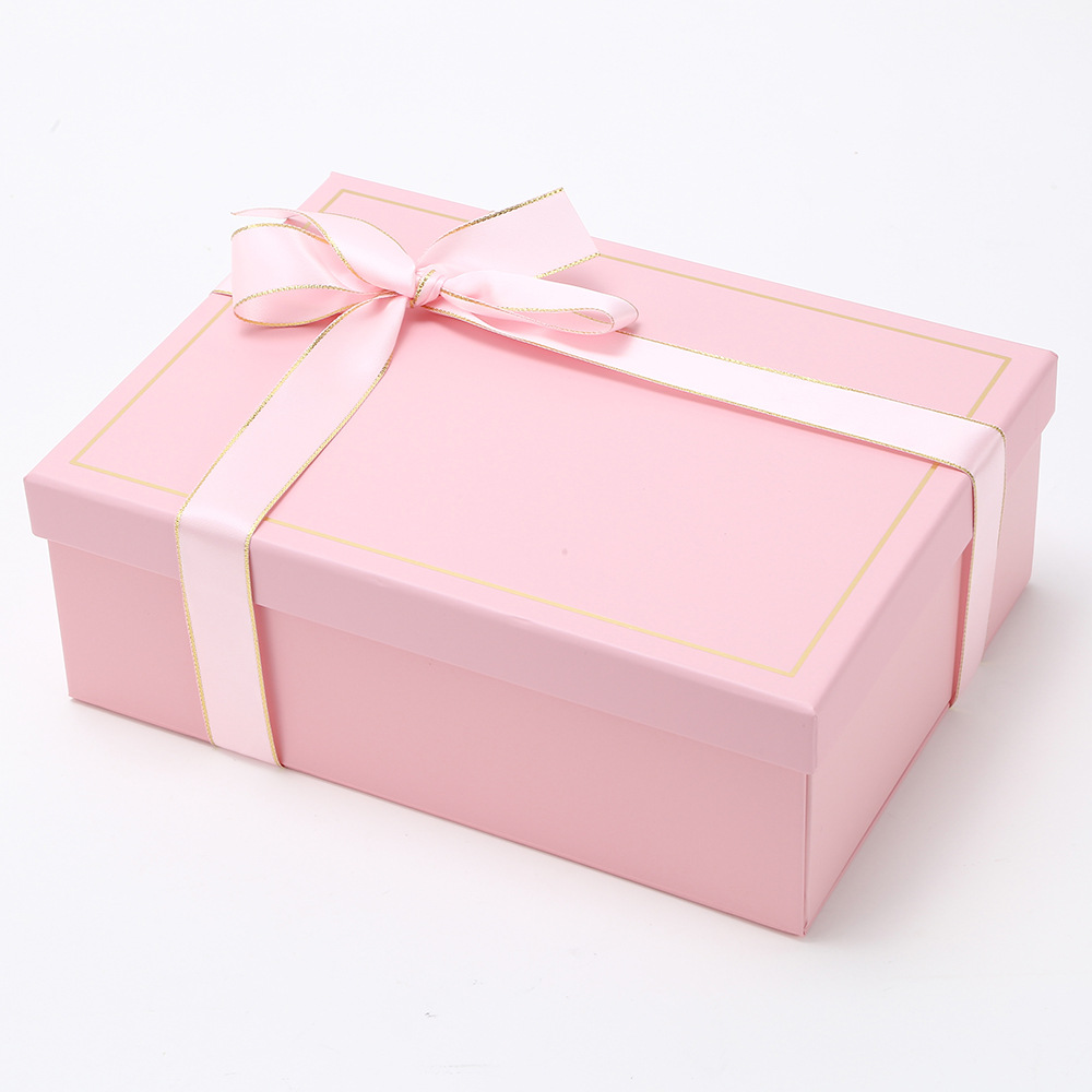 Caja de regalo plegable de una pieza, caja de regalo de vacaciones, caja de regalo de tapa, caja de regalo de arco de tapa, caja de regalo de vacaciones en stock