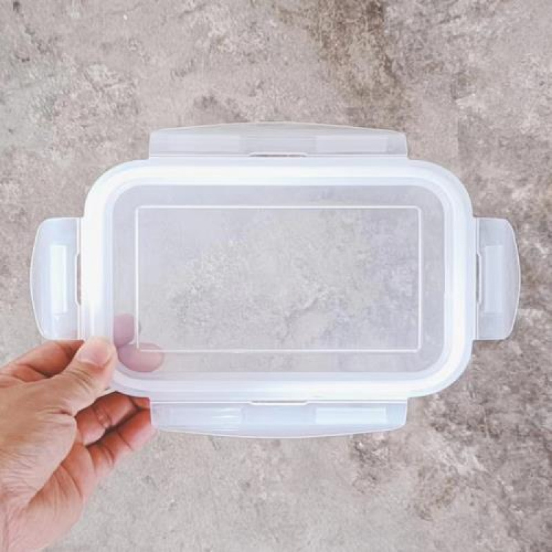 Cuatro bordes de botón de vidrio caja de almacenamiento de microondas caja de almuerzo caja de sellado accesorios cubierta de caja de mesa cubierta de sellado de tazón image 15