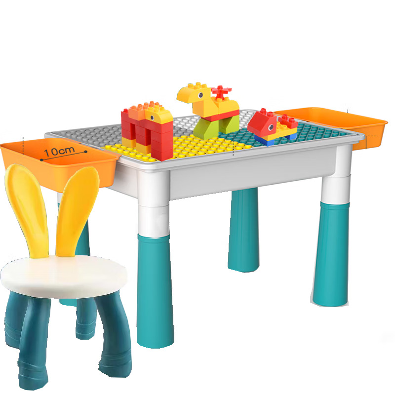 [흔들림 소리 폭발] 작은 직사각형 테이블 + 90 입자 + 2 저장 물통 + 의자